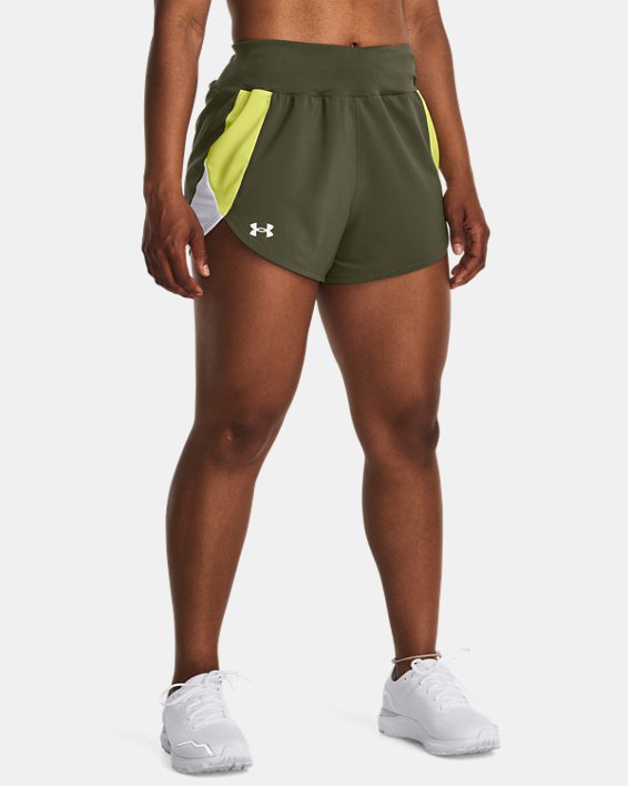 กางเกงขาสั้นเอวสูง UA Fly-By Elite สำหรับผู้หญิง in Green image number 0